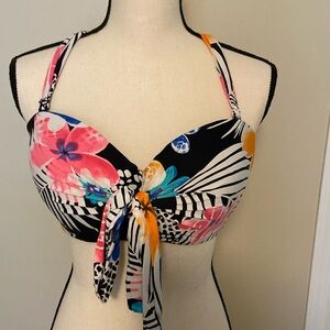 Coco Reef Tropical Brightly Colored Underwire Swim Top NWOT  Sz 36/38 D Cup.